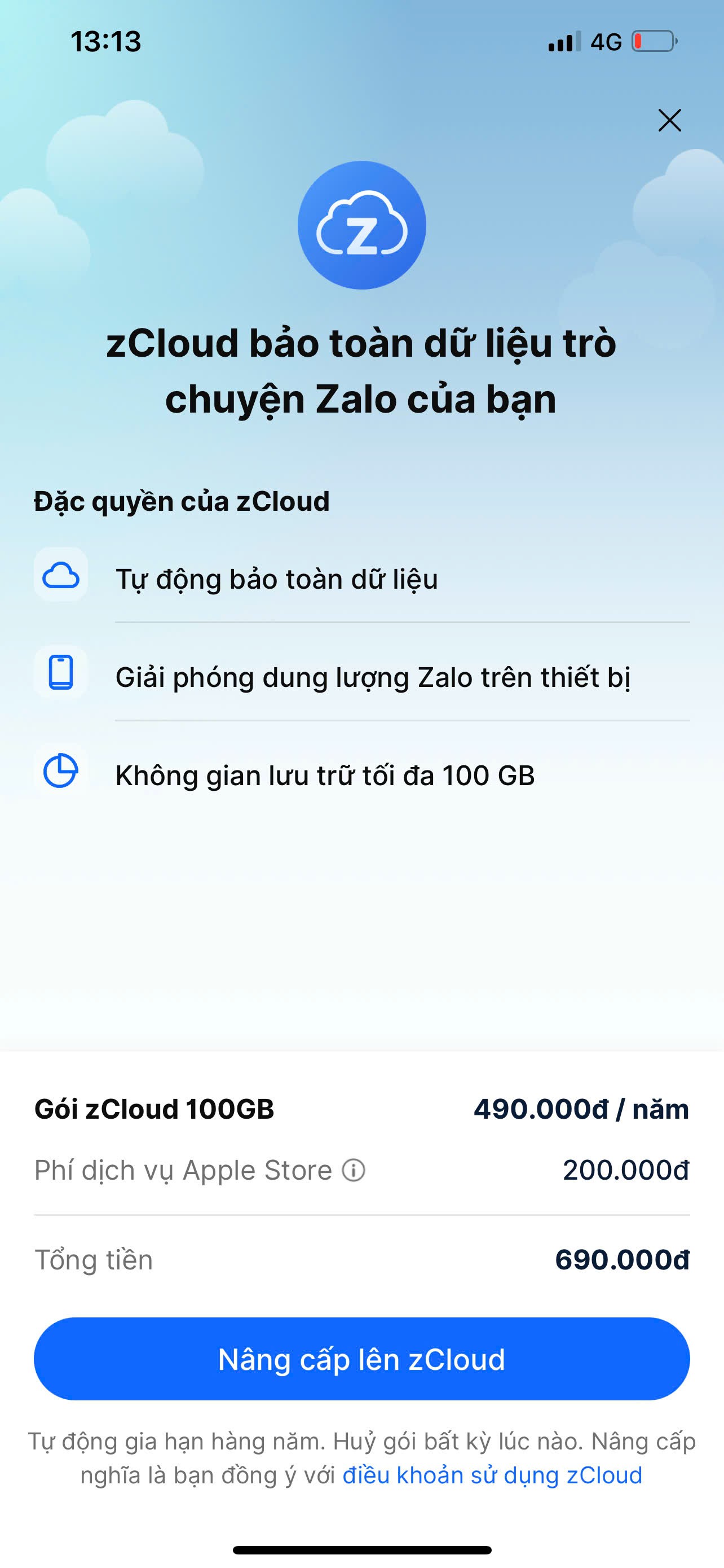 



Động thái "bóp" dung lượng lưu trữ "Cloud của tôi" xuống còn 500Mb được xem là động thái để khuyến khích người dùng chuyển sang gói dịch vụ đám mây zCloud của Zalo.

