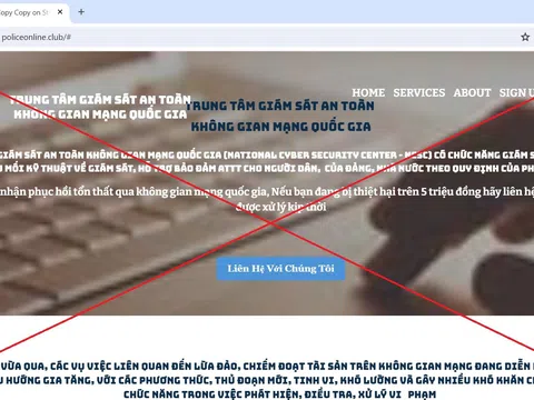 Đến lượt Trung tâm giám sát an toàn không gian mạng quốc gia bị làm giả website