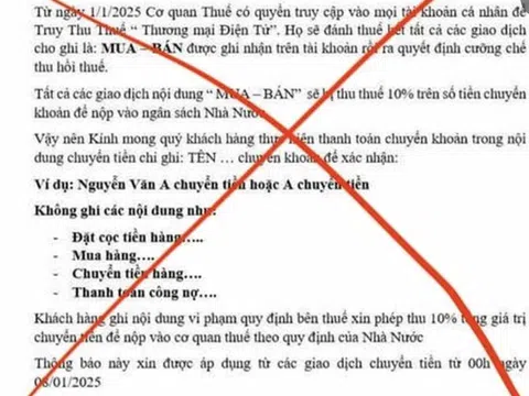 Mách nhau không ghi “mua hàng, đặt cọc…” khi chuyển khoản để né thuế, coi chừng công cốc