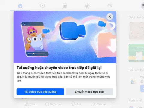 Các video livestream Facebook tại Việt Nam sắp bị xóa